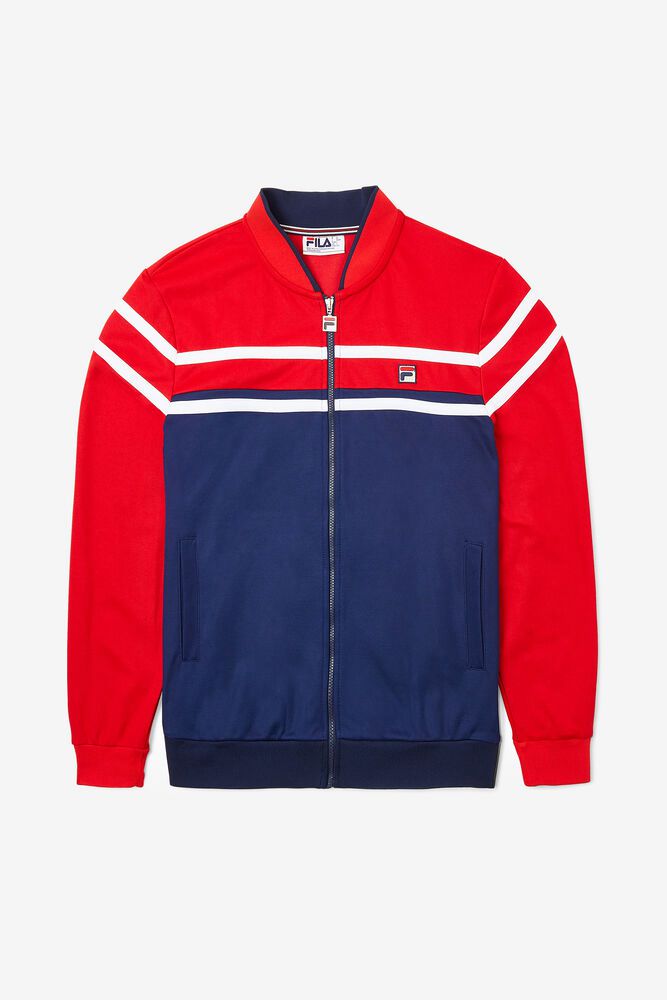 Fila Jacket Naso Mens Navy/Red/White - India ZIT-561407